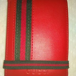 Red Leather Gucci Wallet